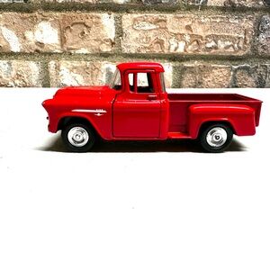 Welly 1955 Chevrolet Stepside Tow Truck Pickup Truck Red Diecast - Missing Parts